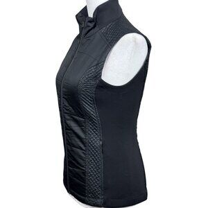 NEW Athleta Womens Black Quilted Zip Up Vest Sleeveless Jacket Athletic Stretch